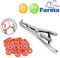 КОМПЛЕКТ щипці Еластратор з резинками 100 шт для кастрації.