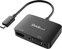 Dockteck Адаптер USB C к HDMI VGA, адаптер HDMI VGA 2 в 1, USBC VGA к HDMI для MacBook Pro/Air, iPad Pro.