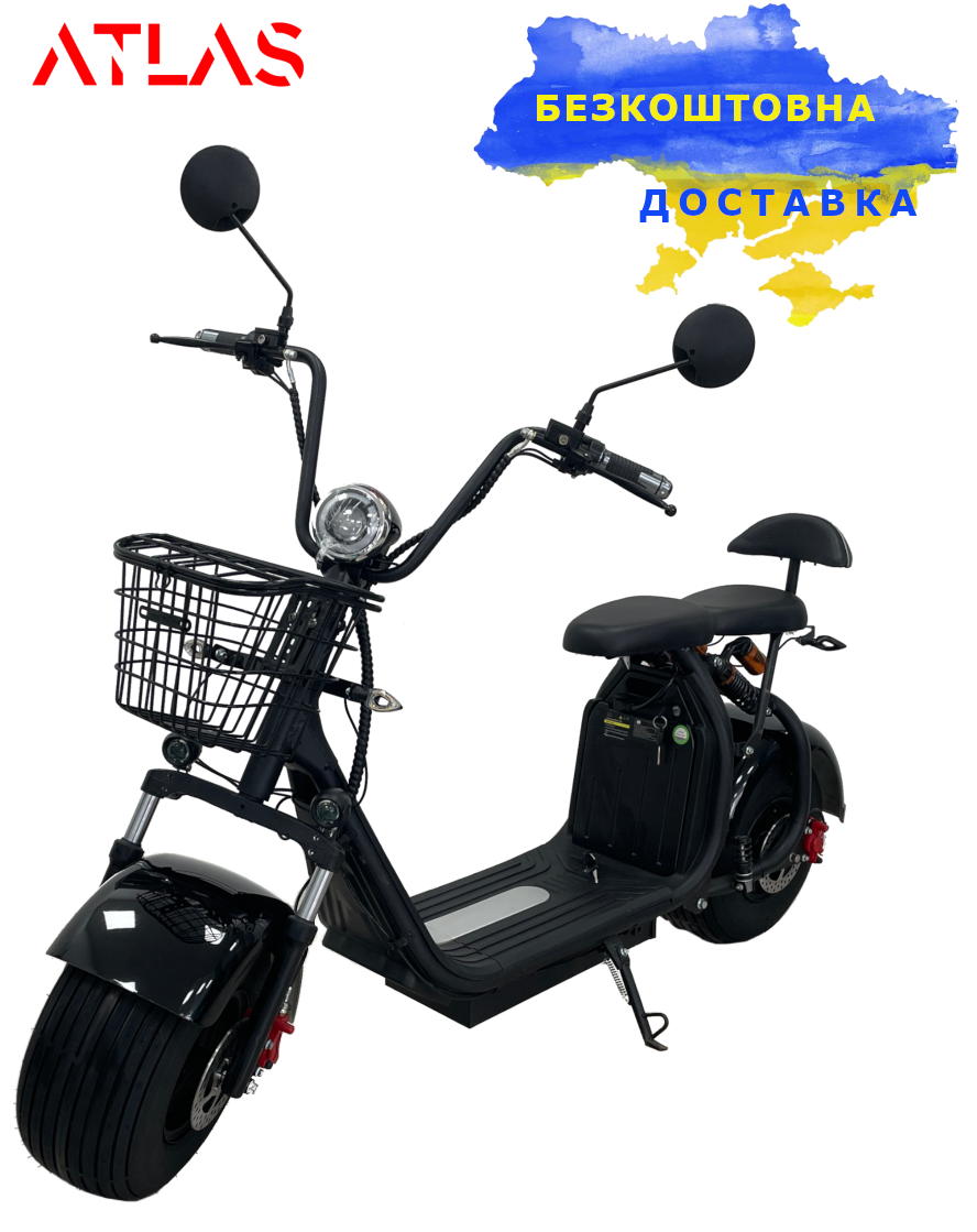 Электроскутер ATLAS Urban Black - фото 1 - id-p1778787480