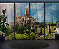 Шторы панельные с 3D принтом на тему: Замок и мост