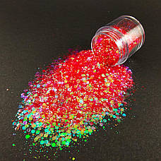 ГЛІТЕР СУХИЙ ГОЛОГРАФІЧНИЙ CHAMELEON CHUNKY GLITTER 10 ml, фото 3