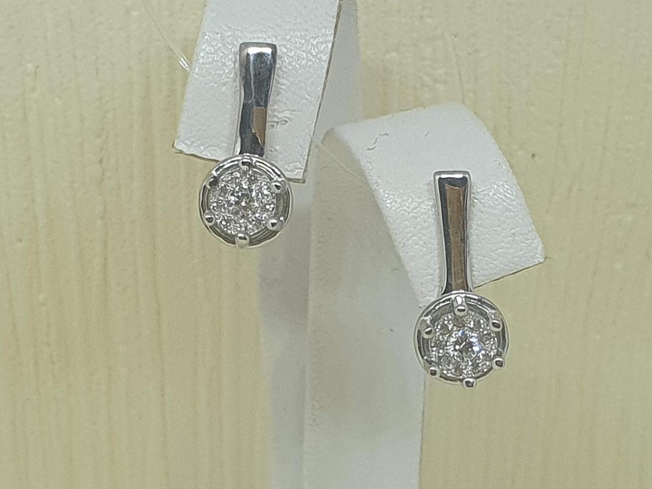 Срібні сережки з фіанітами. 90200514