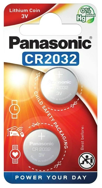 Літієва Батарейка Panasonic Litium Power CR-2032EL/2B CR2032 3V блістер 2шт