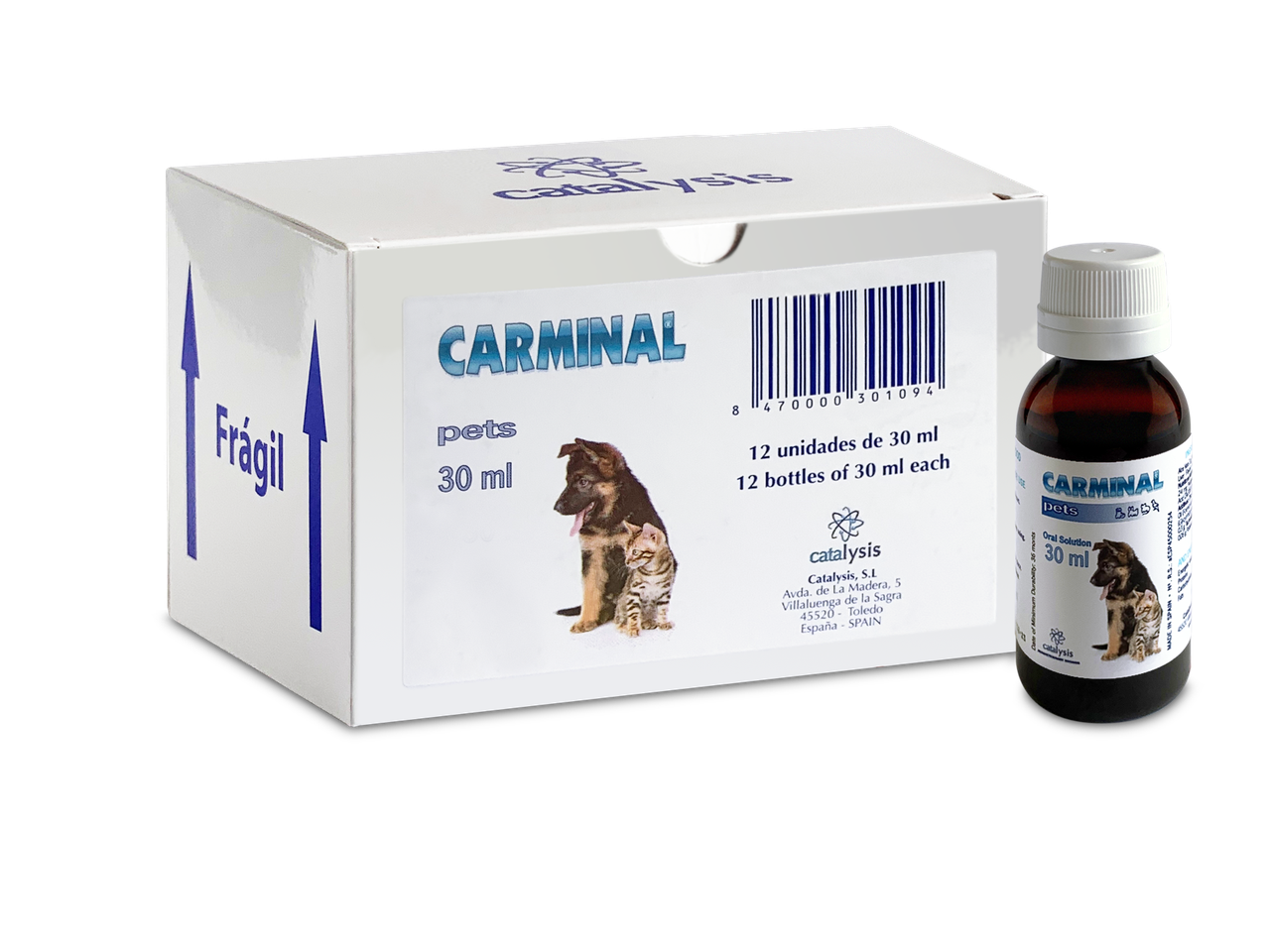 Carminal Pets біологічно активна добавка для нормалізації роботи травної системи собак та котів 30 мл