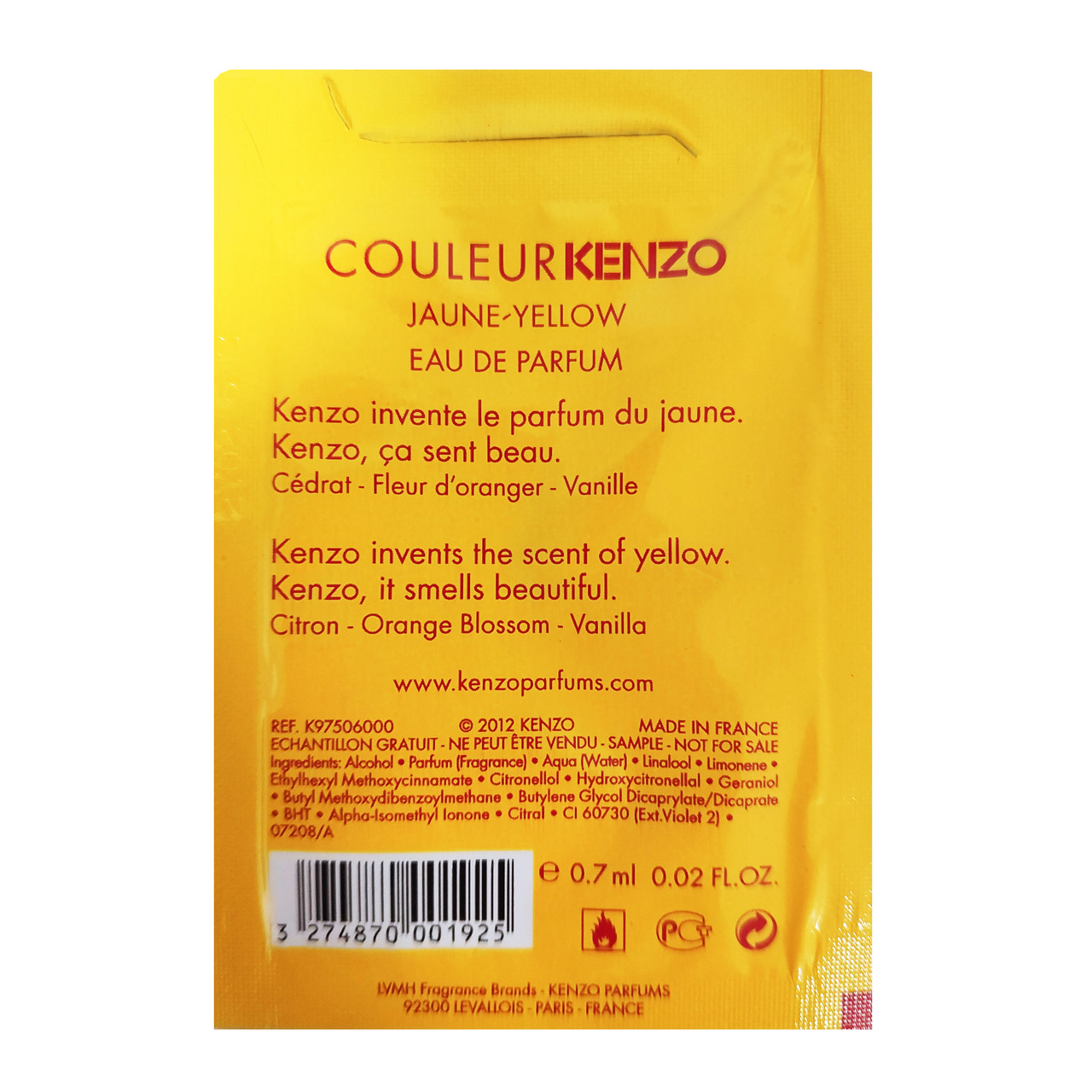 Kenzo couleur cheap kenzo jaune-yellow