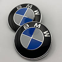 Значок BMW 82мм и 74мм. Эмблема БМВ на капот и багажник 51148132375 82 мм и 74 мм