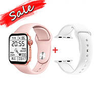 Умные часы Smart Watch 6 Z32 PRO 44mm алюминий тонометр шагомер оксиметр 2 ремешка белый розовый