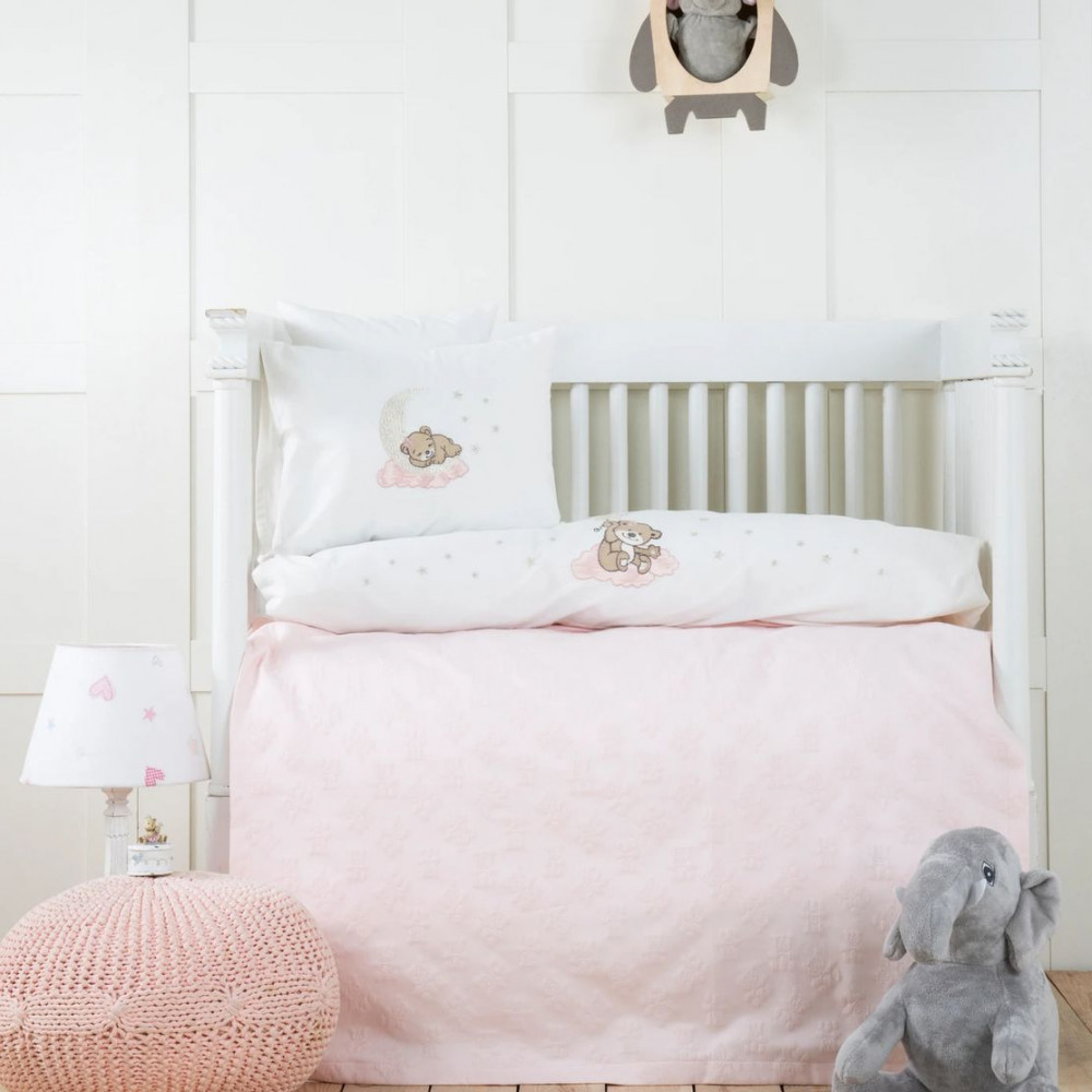 Дитячий набір у ліжечко для немовлят Karaca Home - Bear Star pembe (5 предметів)