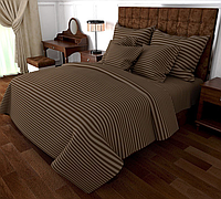 Напівторні комплекти ліжка однотонні постільна білизна 1.5 спальна 145х215 см бязь Шоколад