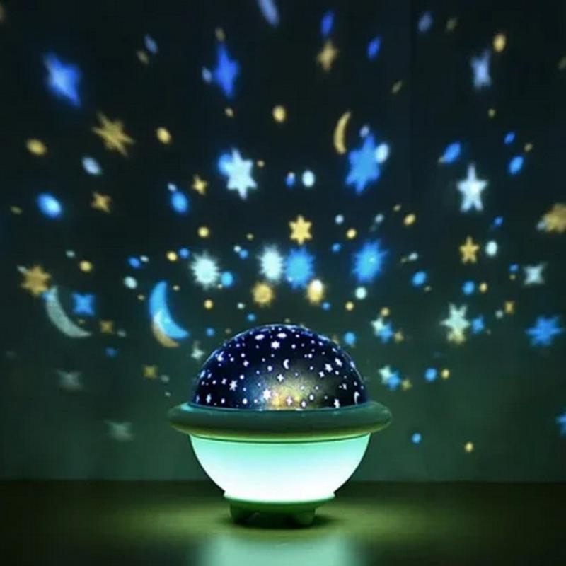 Дитячий нічник музичний портативний проєктор зоряного неба Night Light сатурн, фото 1