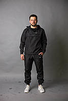 Костюм мужской Nike Анорак + Штаны черный весенний + Барсетка в подарок