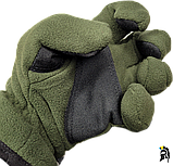 Тактичні зимові рукавички з подвійного флісу із захисними вставками долонь і пальців., фото 2