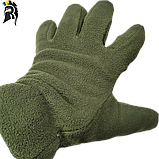 Тактичні зимові рукавички з подвійного флісу із захисними вставками долонь і пальців., фото 4