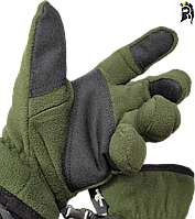 Тактичні зимові рукавички з подвійного флісу із захисними вставками долонь і пальців.  XL