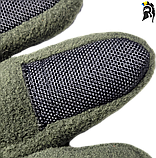 Тактичні зимові рукавички з подвійного флісу із захисними вставками долонь і пальців., фото 8