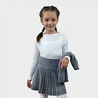 Юбка детская Герда с люрексом Art Knit серый меланж 140-146