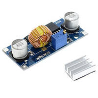 Комплект регульований знижувальний модуль DC-DC перетворювач на основі мікросхеми XL4015 4-38 В із радіатором