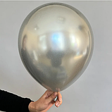 Повітряна кулька хром "Срібло", 10" (25 см), 50 шт., фото 2