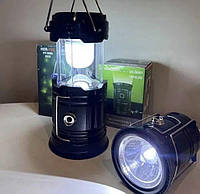 Фонарь-лампа светодиодный походный многофункциональный с солнечной панелью и USB (5900-W)