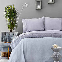 Комплект постельного белья Karaca Home Private - Cynthia gri серый пике 220*230 евро