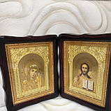 Парні ікони у темних фігурних кіотах 25х30см, фото 3
