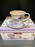 Чашка с блюдцем, чайная пара Лаванда 924-251