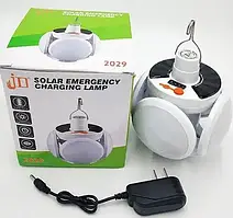 Ліхтар світлодіодний кемпінговий з сонячною панеллю багатофункціональний для походів (2029)