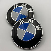 Значок BMW 82мм и 74мм. Эмблема БМВ на капот и багажник 51148132375 82 мм и 74 мм знак