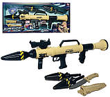 Дитячий військовий набір 037M Протиотанковий Гранатомет звук. 3 снаряди, штик ніж, лазерний приціл, значок, фото 5