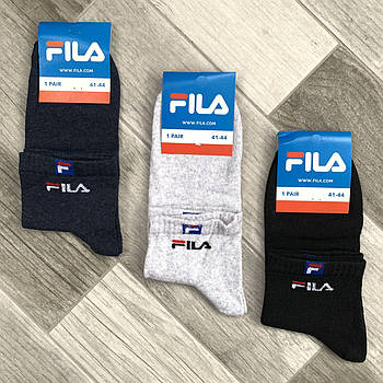 Шкарпетки чоловічі демісезонні спортивні бавовна Fila, Athletic Sports, середні, асорті із сірим, 04558