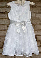 1, Нарядное белоснежное пышное платье в цветах Сhildrensplace Размер 8Т Рост 128-133 см