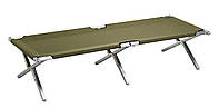 Раскладушка-кровать военная с каркасом из авиационного алюминия, материал Кордура 190х67х41см НАТО Коричневый