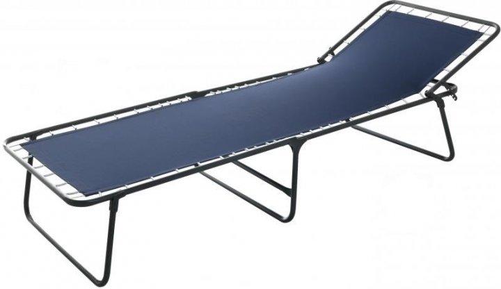 Розкладачка-ліжко на пружинах зі сталевої труби з регулюванням до 90кг Ретро 197х72х30см Синій