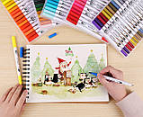 Набір двосторонніх маркерів Worison FineLiner / Brush Markers Pens 60 кольорів (WN-002/60), фото 2