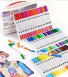 Набір двосторонніх маркерів Worison FineLiner / Brush Markers Pens 60 кольорів (WN-002/60), фото 3