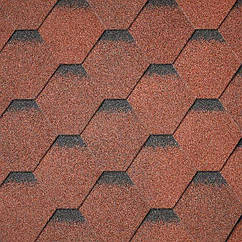 Бітумна черепиця Superglass Hex (20) Tile Red ultra