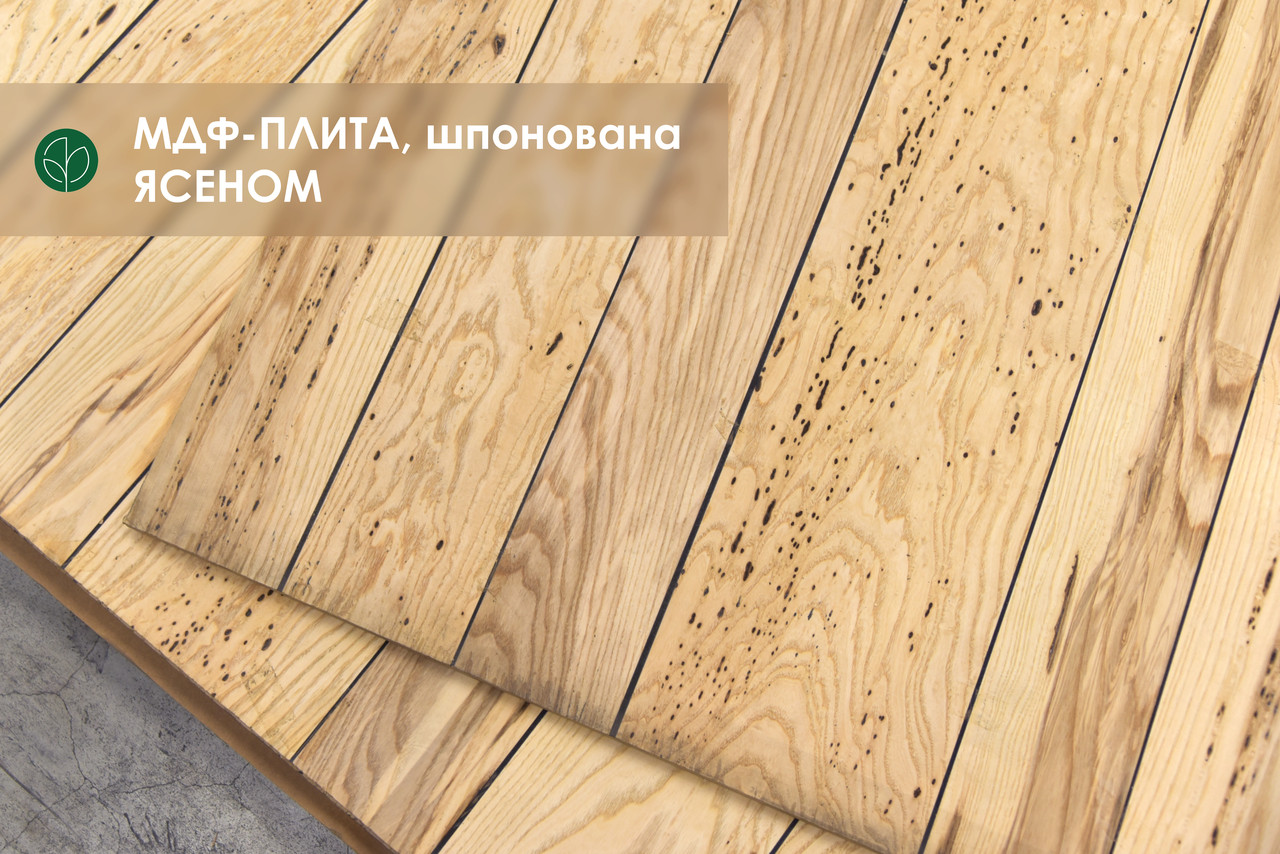 Стінова панель ЯСЕН У СУЧКАХ (ДОШКА) 19 мм 2,8х1,033 м, фото 1