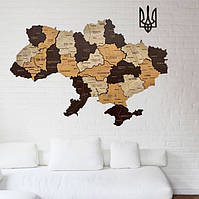 Многослойная карта Украины 60х40 "Капучино"