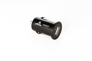 Автомобільний зарядний пристрій 1 USB (12 V — 5 V 1 A) чорний МІНІ 12 Atelie