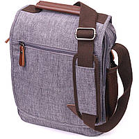 Функціональна чоловіча сумка-планшет 21263 Vintage Сіра. З текстилю