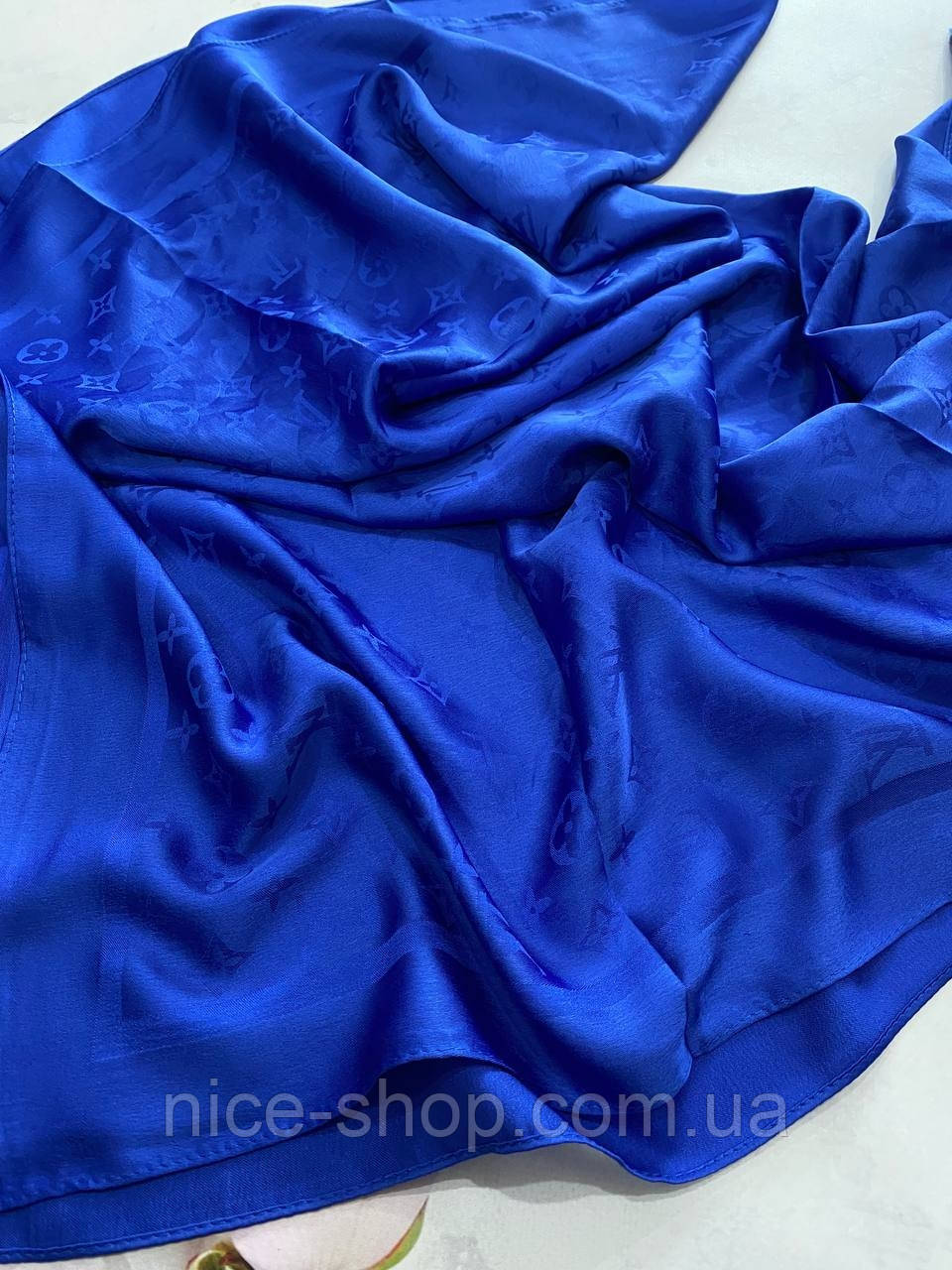 Хустка Louis Vuitton шовкова, синя електрик