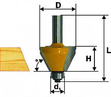 Кромочная Фреза конусна ф34.9х16, 45°, хв.8мм (арт.9238)