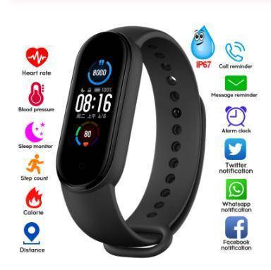 Фитнес браслет M5 умные часы шагомер и пульсометр фитнес трекер (ID ...