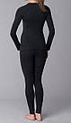 Жіноча термобілизна з вовною однотонна чорна, фото 2