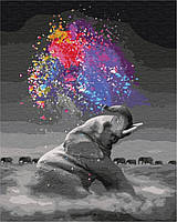 Картина по номерам Слон с яркими красками, 40х50 Brushme (BS36046)