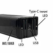 Корпус повербанк Power Bank на 14* 18650 21700 2.1А з набором кабелів USB Lighting Type-C і ліхтариком, білий, фото 9