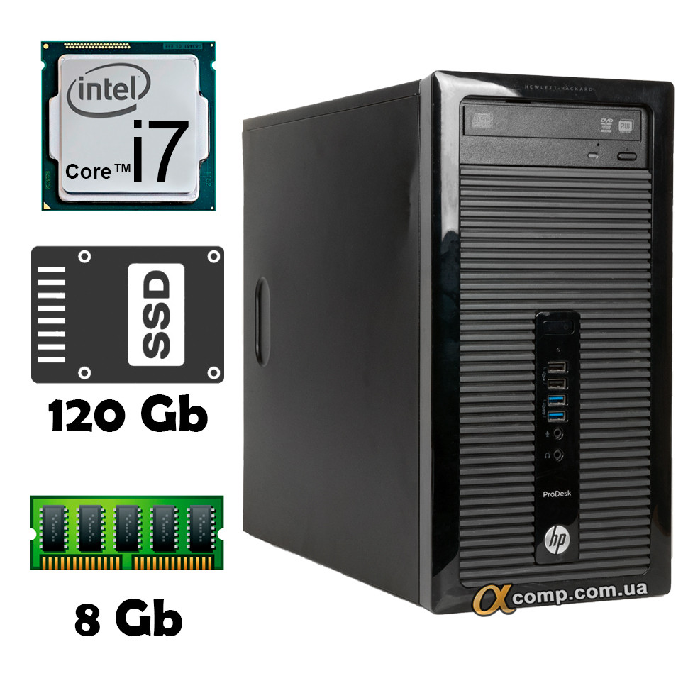 HP ProDesk 400 G1 (i7-4770S • 8Gb • ssd 120Gb) MT