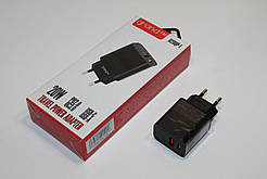 Зарядний пристрій GRAND D20QP-1 2 USB QC 3.0 18 W / PD20 W Black