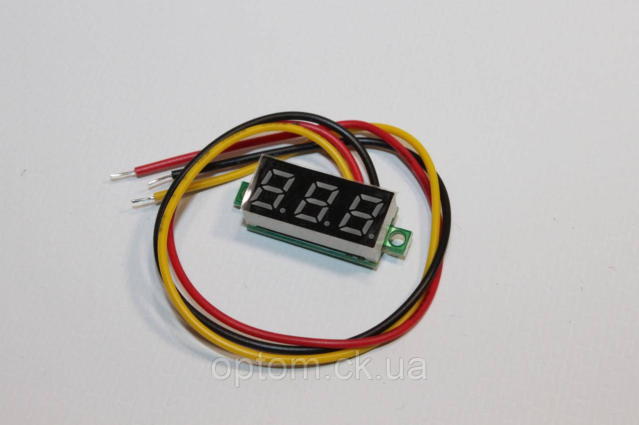 Вольтметр 0.28" DC 0-100V Red (калибровка), фото 1
