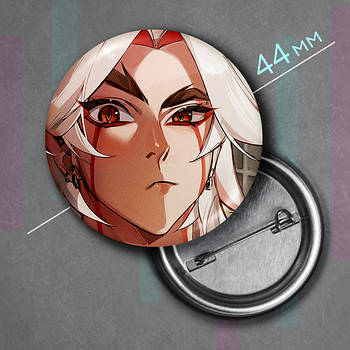 "Аратаки Ітто (Геншин / Genshin)" значок круглий на булавці Ø44 мм